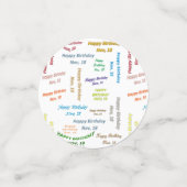 Tabel Confetti november, 18 zondag (Kleine voorkant)