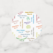 Tabel Confetti november, 19 zondag (Kleine voorkant)