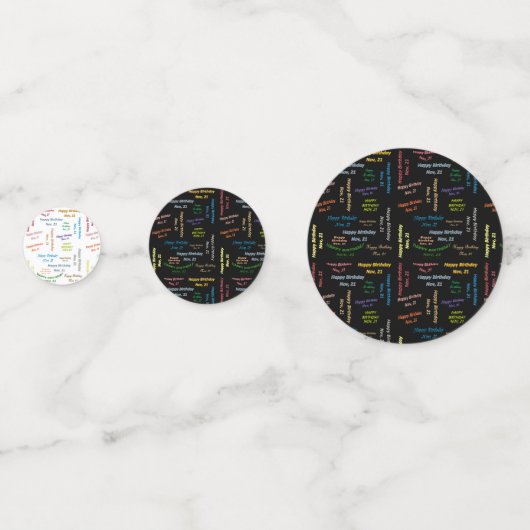 Tabel Confetti november, 21 zondag (Voorkanten)