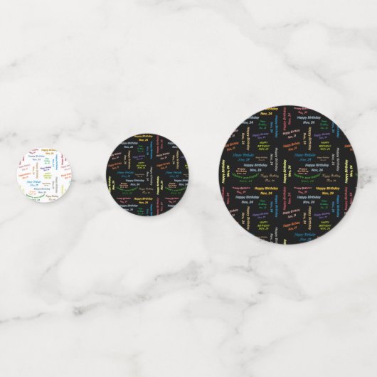 Tabel Confetti november, 24 zondag (Voorkanten)