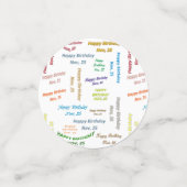 Tabel Confetti november, 25 oktober (Kleine voorkant)