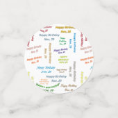 Tabel Confetti november, 29 oktober (Kleine voorkant)