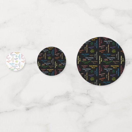 Tabel Confetti november, 6 zondag (Voorkanten)