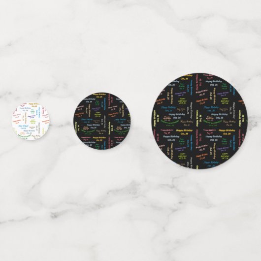 Tabel Confetti oktober, 26 oktober (Voorkanten)