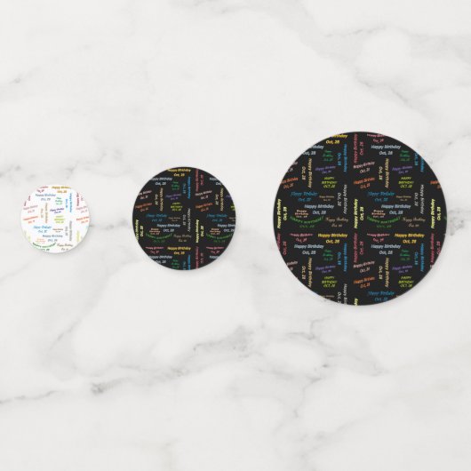 Tabel Confetti oktober, 28 oktober (Voorkanten)