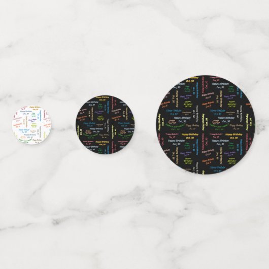 Tabel Confetti oktober, 30 september (Voorkanten)