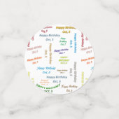 Tabel Confetti oktober, 5 verjaardag (Kleine voorkant)