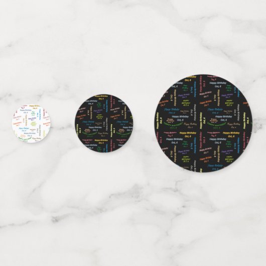 Tabel Confetti oktober, 6 zondag (Voorkanten)