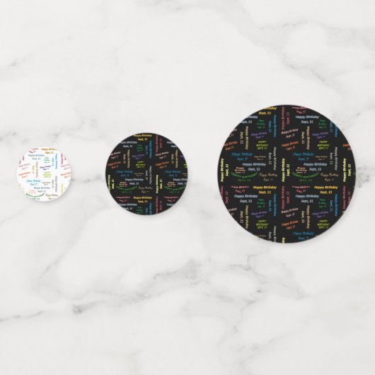 Tabel Confetti september, 11 verjaardag (Voorkanten)