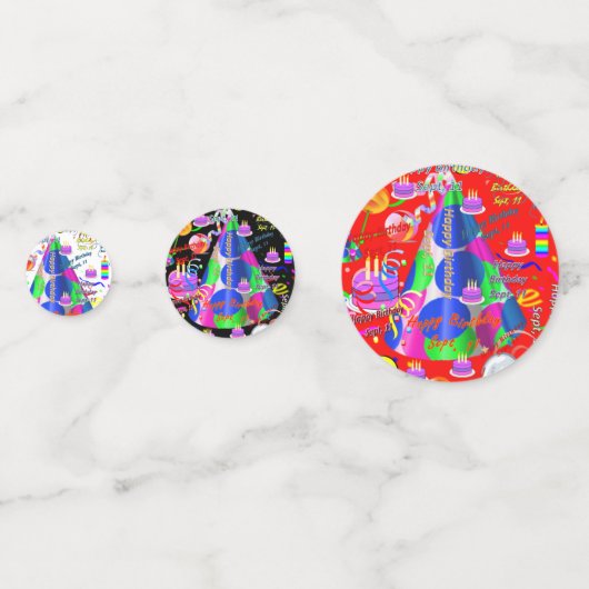 Tabel Confetti september, 11 verjaardag (Voorkanten)