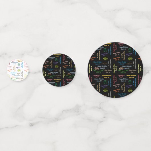 Tabel Confetti september, 16 oktober (Voorkanten)