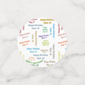 Tabel Confetti september, 16 oktober (Kleine voorkant)