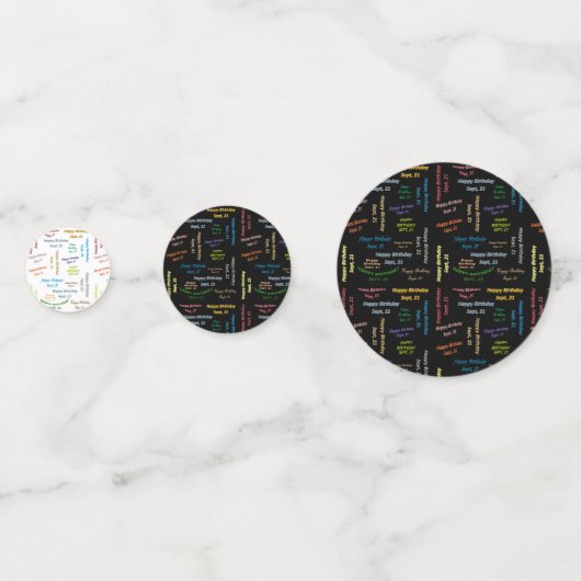 Tabel Confetti september, 21 zondag (Voorkanten)