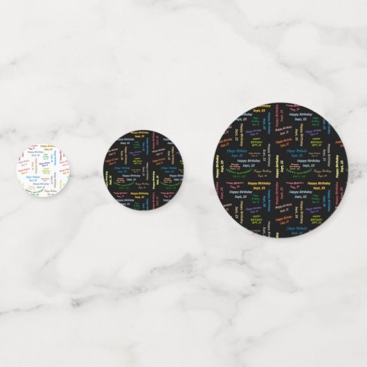 Tabel Confetti september, 25 oktober (Voorkanten)