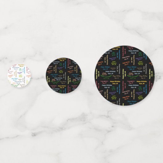 Tabel Confetti september, 28 oktober (Voorkanten)