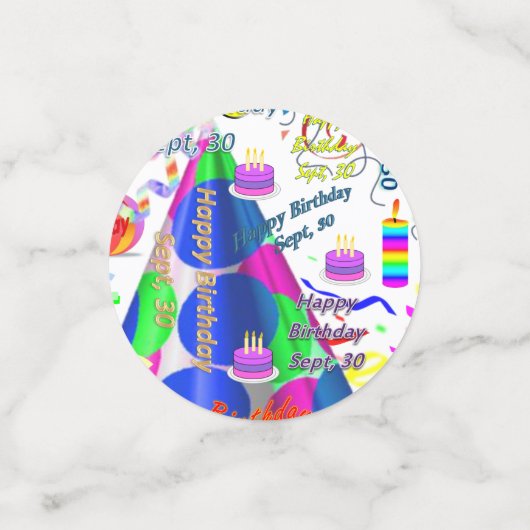 Tabel Confetti september, 30 september (Kleine voorkant)