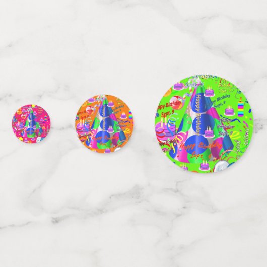 Tabel Confetti september, 9 zondag (Achterkanten)