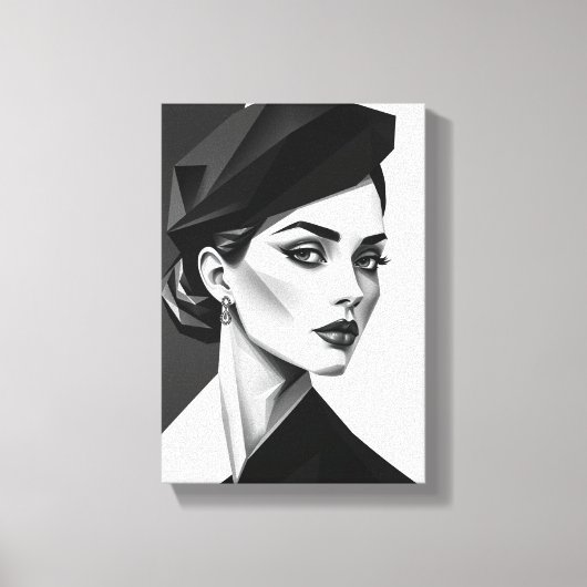 Tabel Deco (Beeltenis: Vrouw Chic ) Canvas Afdruk (Voorkant)