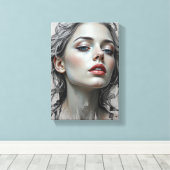 Tabel Deco ( Fleur Argentée ) Beauty Canvas Afdruk (Insitu (Houten vloer))