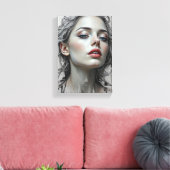 Tabel Deco ( Fleur Argentée ) Beauty Canvas Afdruk (Insitu (Woonkamer))