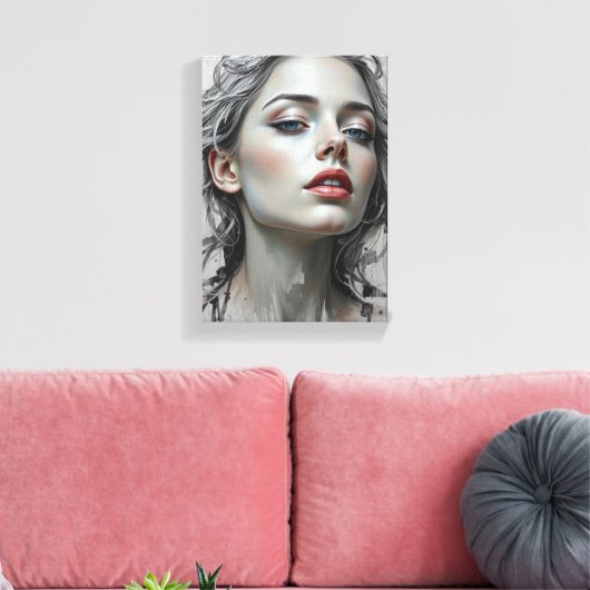 Tabel Deco ( Fleur Argentée ) Beauty Canvas Afdruk (Insitu (Woonkamer))