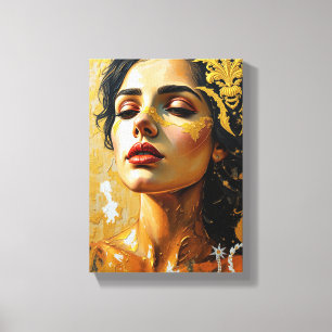 Tabel Deco (Goud van La Grace Féminine) Canvas Afdruk