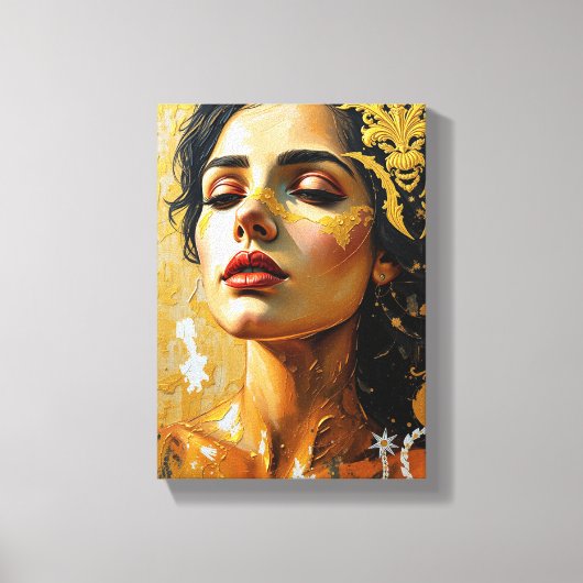 Tabel Deco (Goud van La Grace Féminine) Canvas Afdruk (Voorkant)