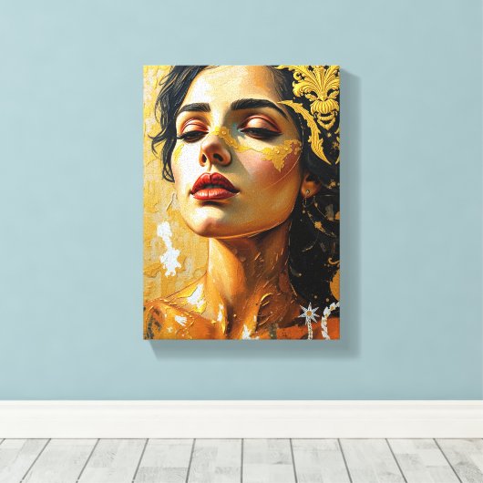 Tabel Deco (Goud van La Grace Féminine) Canvas Afdruk (Insitu (Houten vloer))