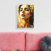 Tabel Deco (Goud van La Grace Féminine) Canvas Afdruk (Insitu (Woonkamer))