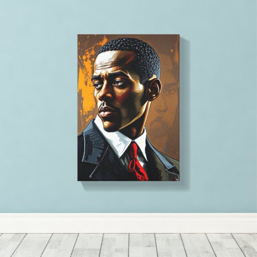 Tabel Deco ( Presence ) Portret Chic Man Canvas Afdruk (Insitu (Houten vloer))