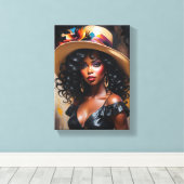 Tabel Deco (The Grace) Portret D'une Diva Canvas Afdruk (Insitu (Houten vloer))