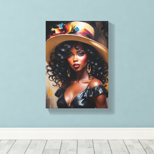 Tabel Deco (The Grace) Portret D'une Diva Canvas Afdruk (Insitu (Houten vloer))