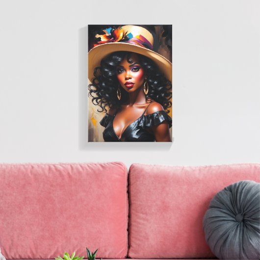 Tabel Deco (The Grace) Portret D'une Diva Canvas Afdruk (Insitu (Woonkamer))