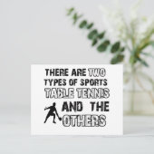 Tabel design voor sportliefhebbers briefkaart (Staand voorkant)