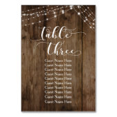 Tabel drie met gastnamen en Kaart van hout en lich (Achterkant)