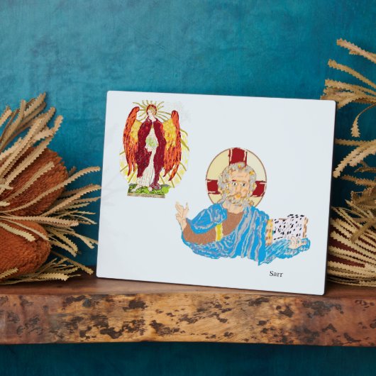 Tabel Easel & Canvas: Archangels, Uriel en Jezus Fotoplaat (Zijkant)