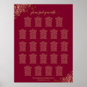 Tabel Elegant Bourgogne & goudzedenloop Poster (Voorkant)