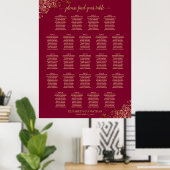 Tabel Elegant Bourgogne & goudzedenloop Poster (Thuiskantoor)