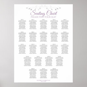 Tabel Elegant Lavender Wedding Seating Chart Poster