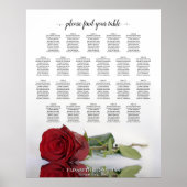 Tabel Elegant Red Rose Wedding Seating Chart Poster (Voorkant)