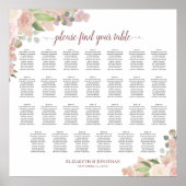 Tabel Elegant roze roze rozen weddenschapenkaart Poster (Voorkant)