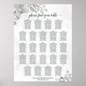Tabel Eucalyptus Lavender Wedding Seating Chart Poster (Voorkant)