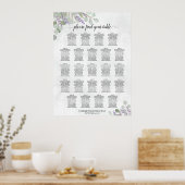 Tabel Eucalyptus Lavender Wedding Seating Chart Poster (Keuken)