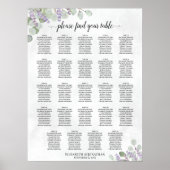 Tabel Eucalyptus Lavender Wedding Seating Chart Poster (Voorkant)