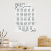 Tabel Eucalyptus Lavender Wedding Seating Chart Poster (Keuken)