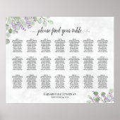 Tabel Eucalyptus Lavender Wedding Seating Chart Poster (Voorkant)