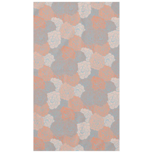 Tabel Hoesje, Turquoise&Coral Floral Design Tafelkleed (Voorkant)