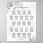 Tabel Lavender Eucalyptus Wedding Seating Chart Poster (Voorkant)