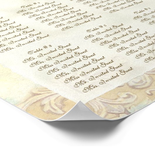 Tabel met de receptie Grafiek met de Zee Paardenku Poster (Hoek)