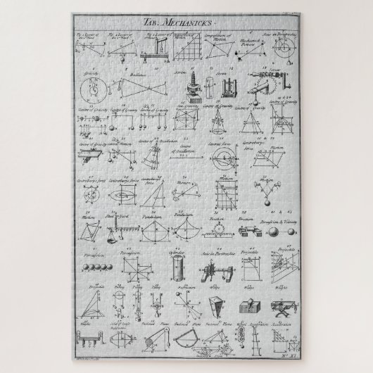 Tabel met de werktuigen ~ "Ja, nu heb ik het." Legpuzzel (Verticaal)